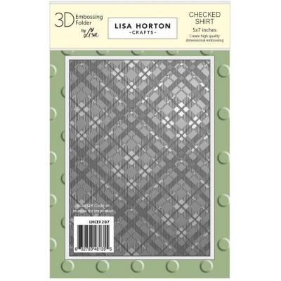 Lisa Horton Crafts 3D Embossing Folder - Checked Shirt